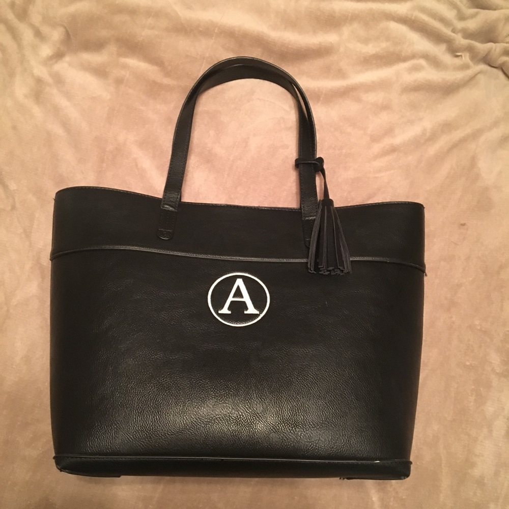 Black monogrammed purse